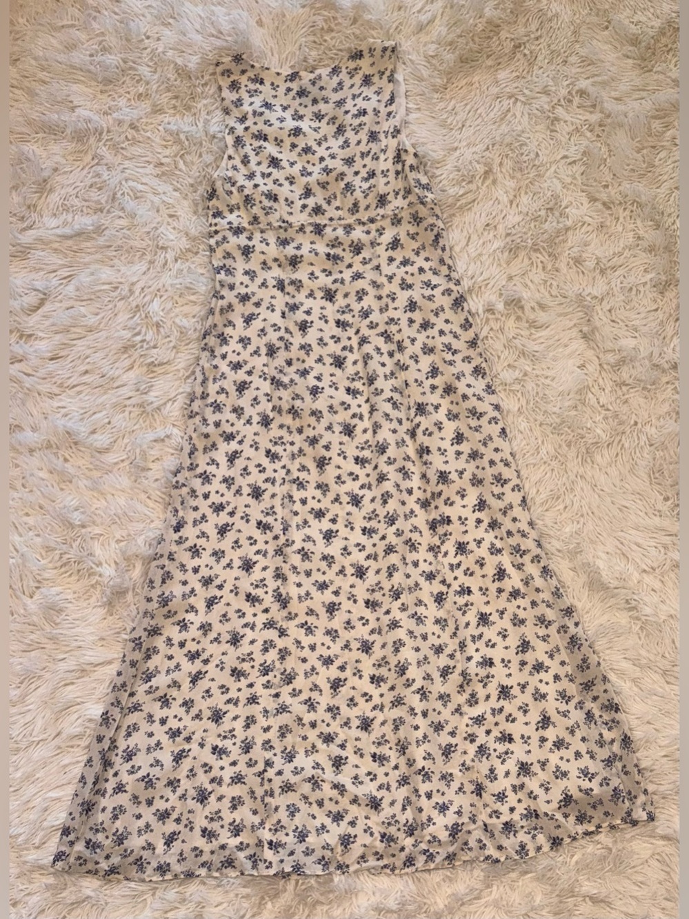 NEW Reformation Ceara Floral V-Neck Midi Dress size 2 Ivory/Blue - Picture 4 of 9